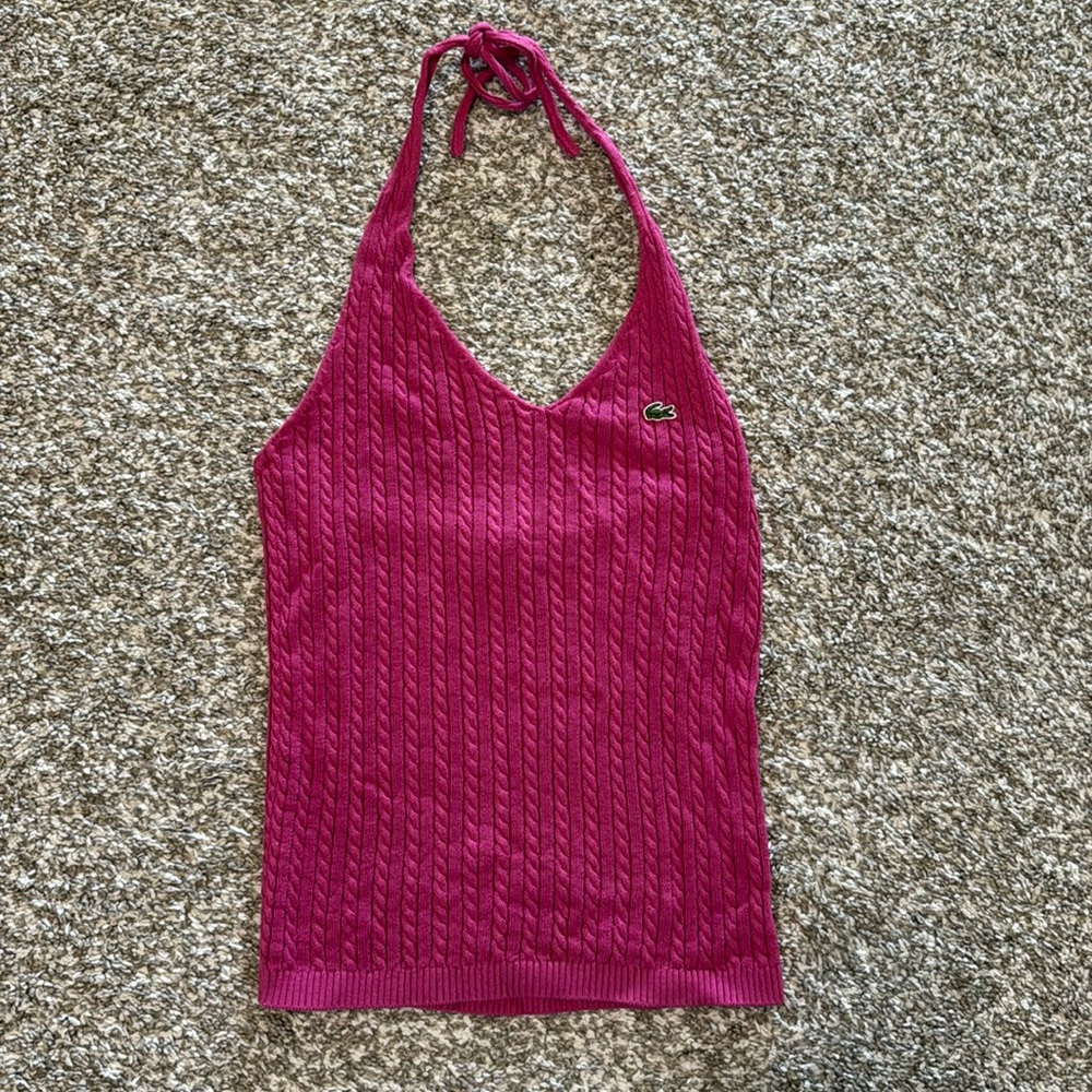 Pink cable knit halter top size 36 (US size S)